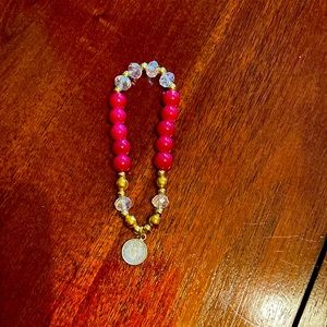 Pink religious stretchy bracelet